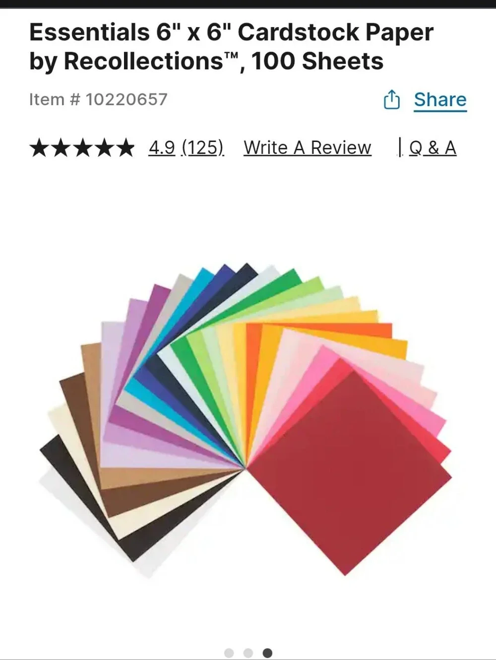 Crafters Essentials Recollections Essentials Cardstock Paper Pack – (100 Sheets)